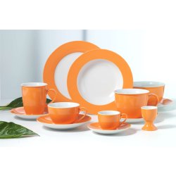 Doppio orange Untertasse für Espresso 6er Set